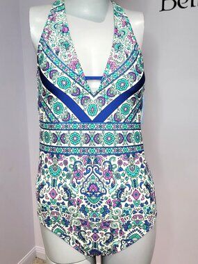 Clean Water Paisley One Piece Swimsuit  Size S
